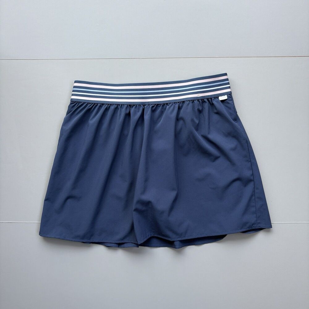 Calme Johnny Was Tennis Skirt Skort Women Large Blue Pleated Built In Shorts - Picture 2 of 14